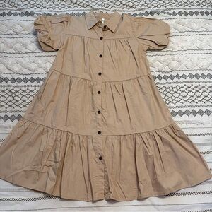 GAP Tan Kid’s Bubble Sleeve Dress